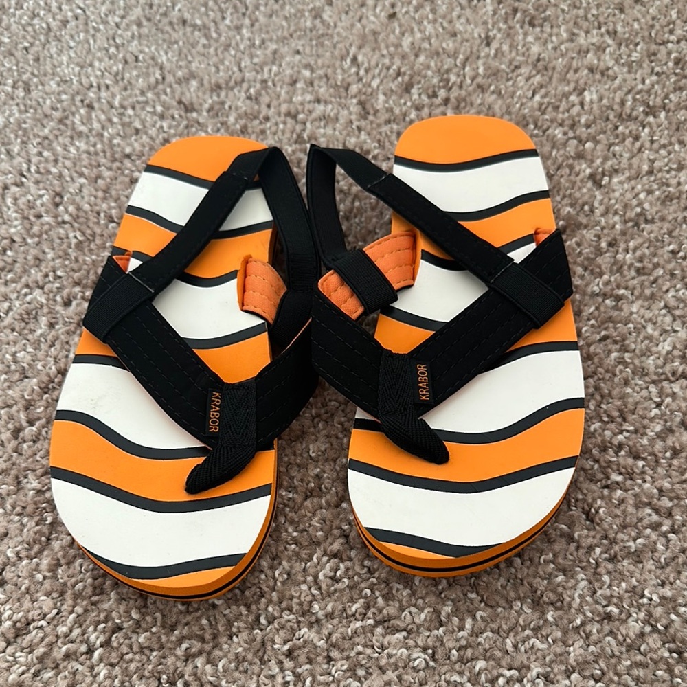 Kids' Orange and Black Sandals